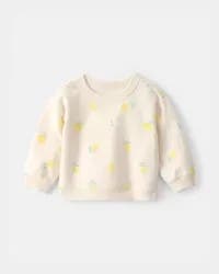 Carter's Baby Girl Lemon French Terry Pullover Sweatshirt - Cream, 12M