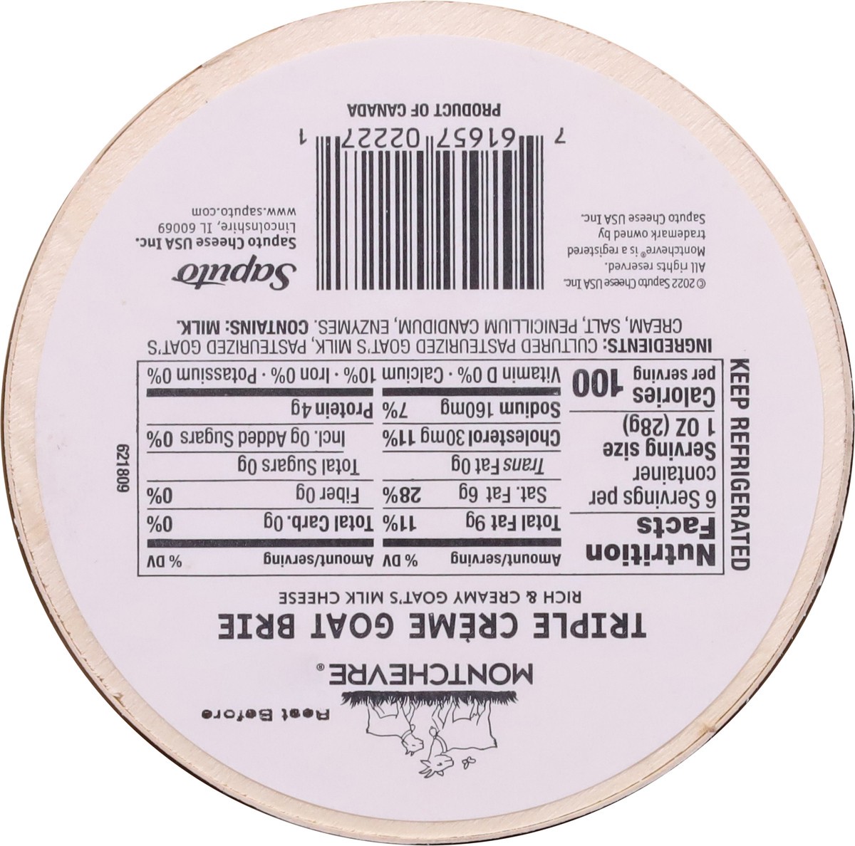 slide 10 of 11, Montchevre Triple Creme Goat Brie Milk Cheese 6.34 oz, 6.34 oz