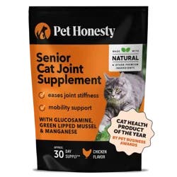 Pet Honesty Hip & Joint Chews Supplement for Cats, Glucosamine, Chicken Flavor, 3.7 oz