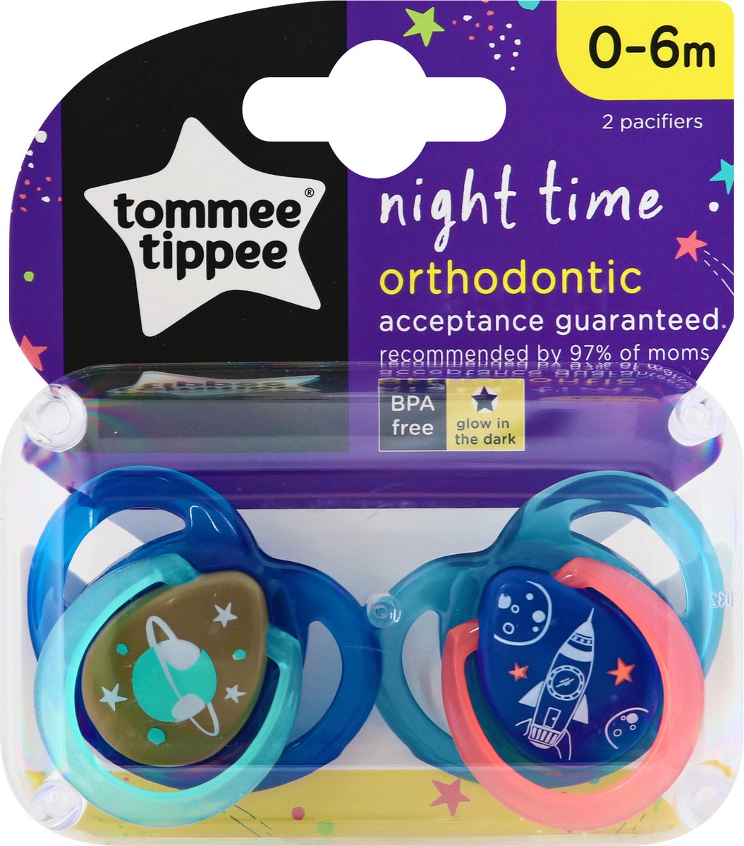 slide 6 of 9, Tommee Tippee 0-6m Night Time Orthodontic Pacifier 2 ea, 2 ct