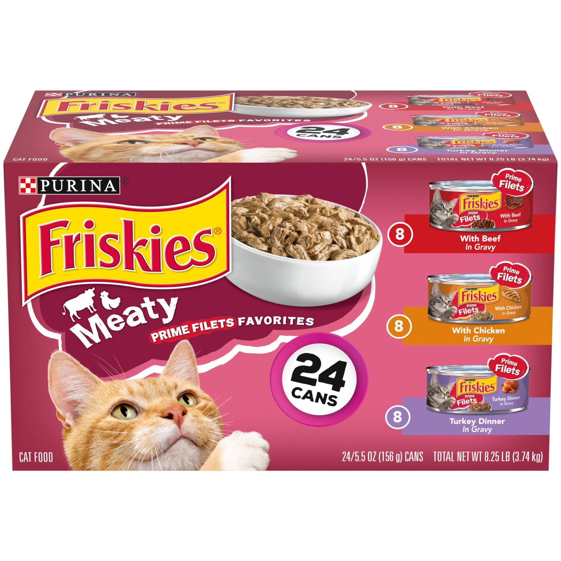 slide 1 of 1, Friskies Prime Filets Meaty Favorites Variety Pack Wet Cat Food, 24 ct; 5.5 oz