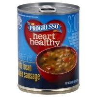 slide 1 of 1, Progresso Low Fat Heart Healthy Italian Style White Bean & Chicken Sausage Soup, 18.5 oz