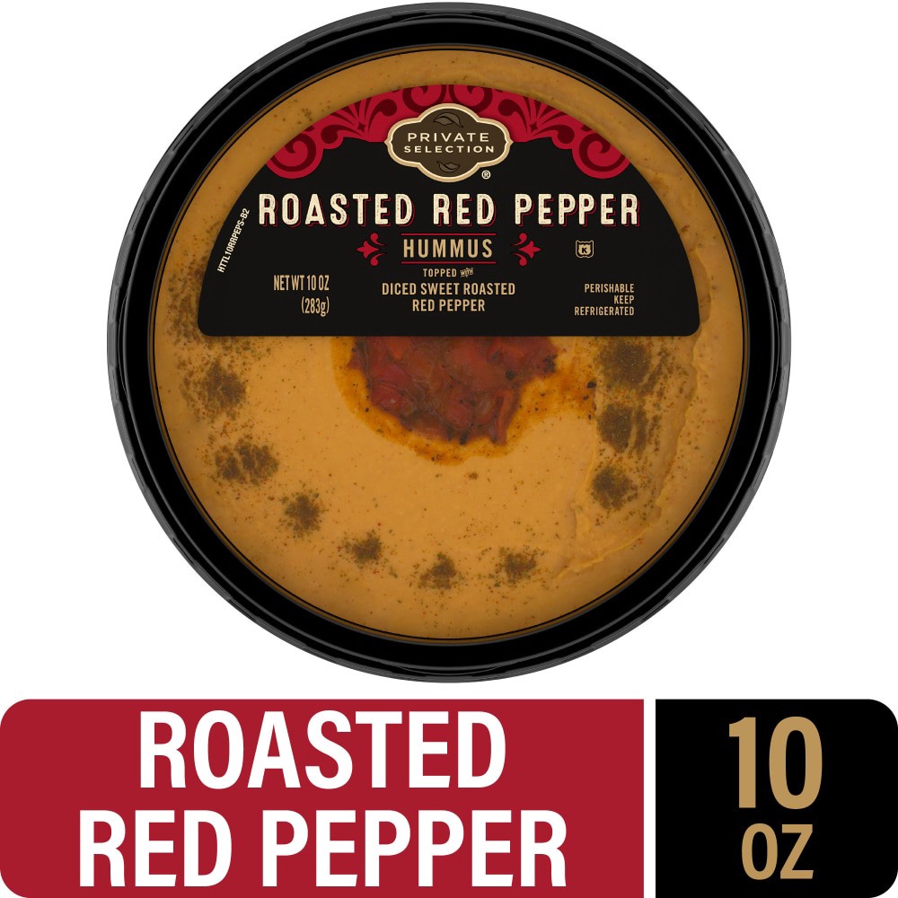 slide 1 of 5, Private Selection Roasted Red Pepper Hummus, 10 oz