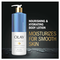 slide 7 of 25, Olay Nourishing & Hydrating Body Lotion with Hyaluronic Acid, 17 fl oz Pump, 17 fl oz