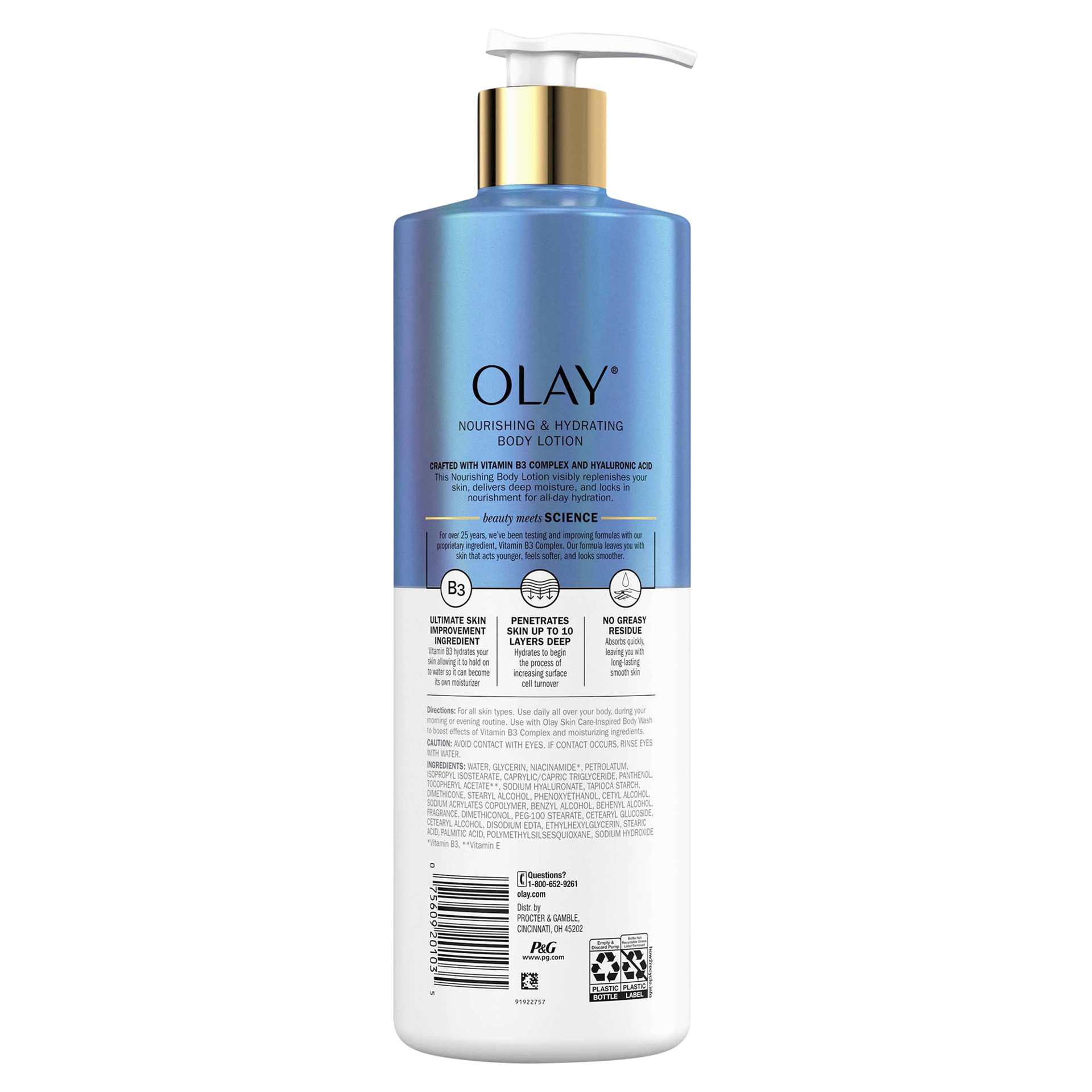 slide 6 of 25, Olay Nourishing & Hydrating Body Lotion with Hyaluronic Acid, 17 fl oz Pump, 17 fl oz