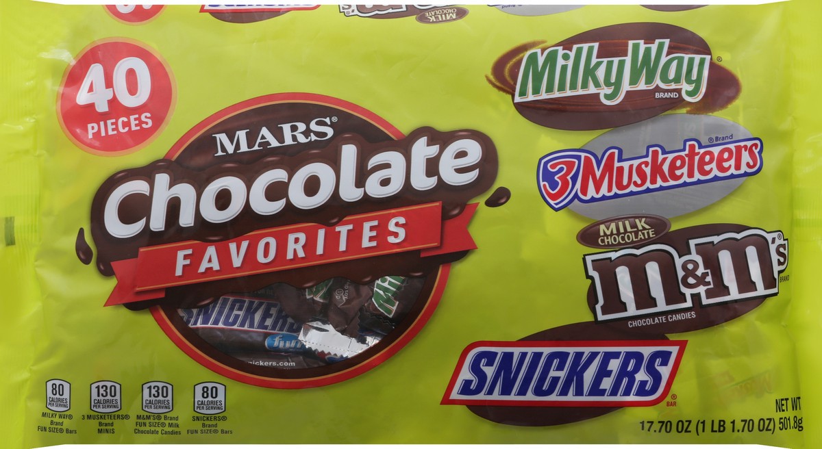 slide 4 of 8, Mixed MARS Chocolate Favorites Variety Mix 17.7-Ounce 40-Piece Bag, 17.7 oz