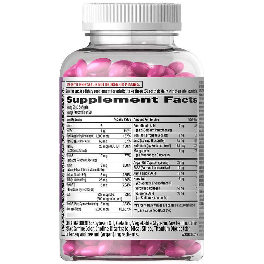 slide 3 of 3, Walgreens Hair/Skin/Nail, 150 ct