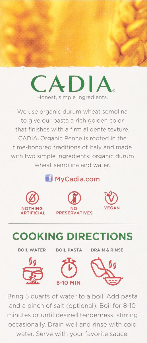 slide 6 of 14, Cadia Organic Penne 16 oz, 16 oz
