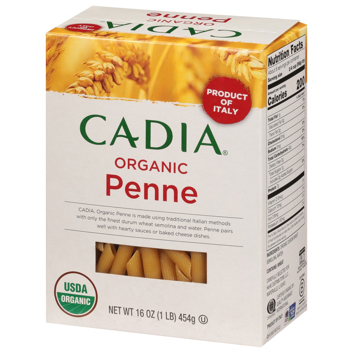 slide 13 of 14, Cadia Organic Penne 16 oz, 16 oz