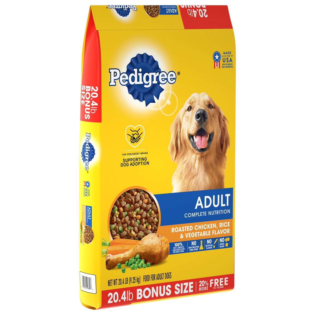 slide 3 of 5, PEDIGREE Complete Nutrition Adult Dry Dog Food Roasted Chicken, Rice & Vegetable Flavor Dog Kibble, 20.4 lb. Bag, 20.40 lb