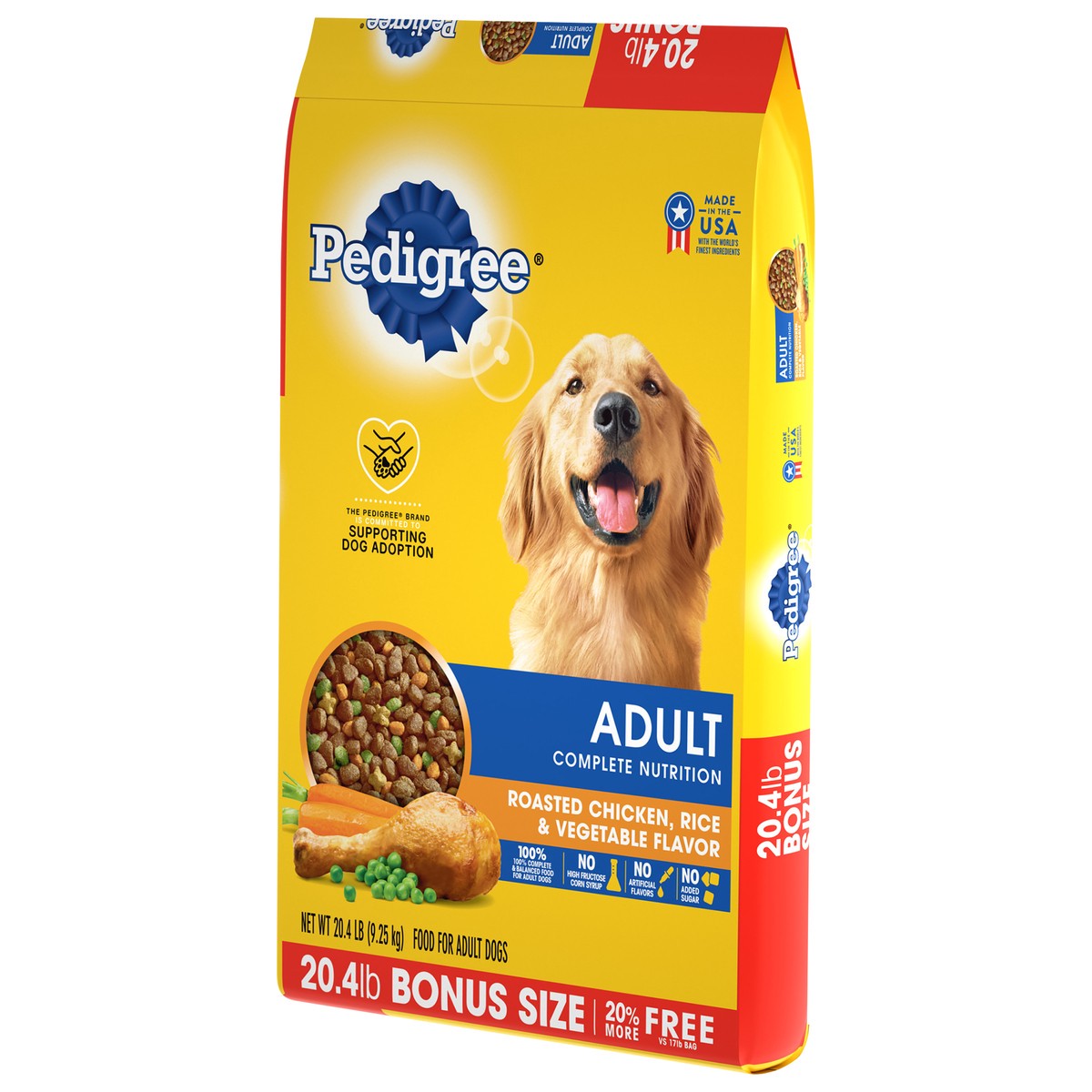 slide 5 of 5, PEDIGREE Complete Nutrition Adult Dry Dog Food Roasted Chicken, Rice & Vegetable Flavor Dog Kibble, 20.4 lb. Bag, 20.40 lb