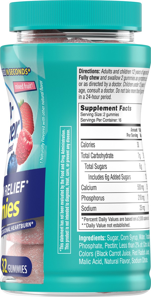 slide 7 of 8, Alka-Seltzer Gummies Mixed Fruit Heartburn Relief 32 ea Bottle, 32 ct