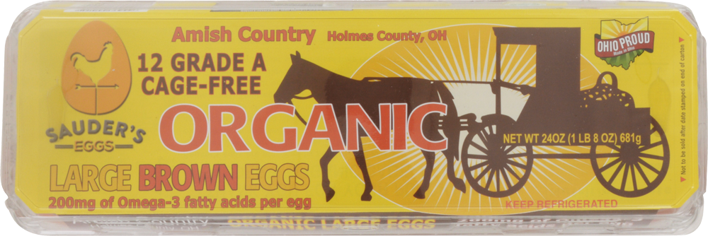 slide 1 of 3, Holmes Smokehouse Amish Country Organic Cage-Free Large Brown Eggs, 12 ct