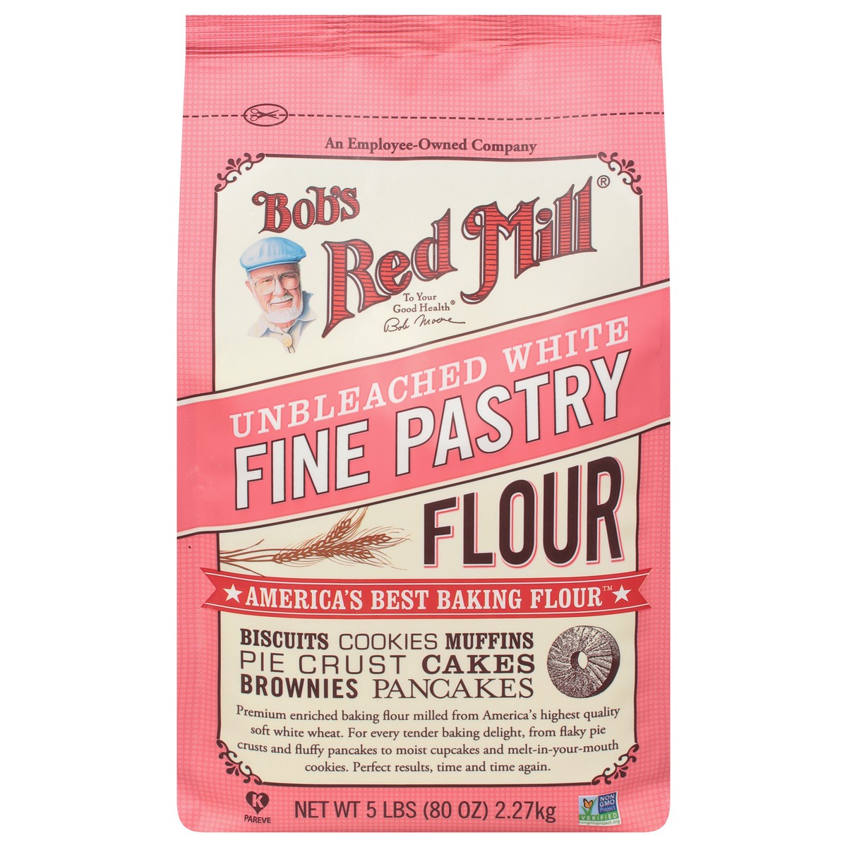 slide 1 of 9, Bobs Bob's Red Mill Unbleached White Pastry Flour, 5 lb