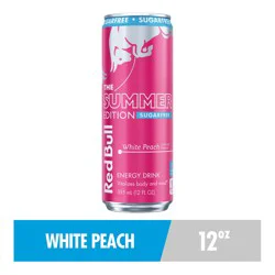 Red Bull Summer Edition Sugarfree Energy Drink, White Peach, 12 fl. oz. can, with 114mg Caffeine, Taurine & B Vitamins