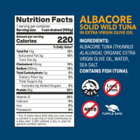 slide 10 of 10, Wild Planet Wild Albacore Tuna in Extra Virgin Olive Oil, Canned Tuna, 5 oz