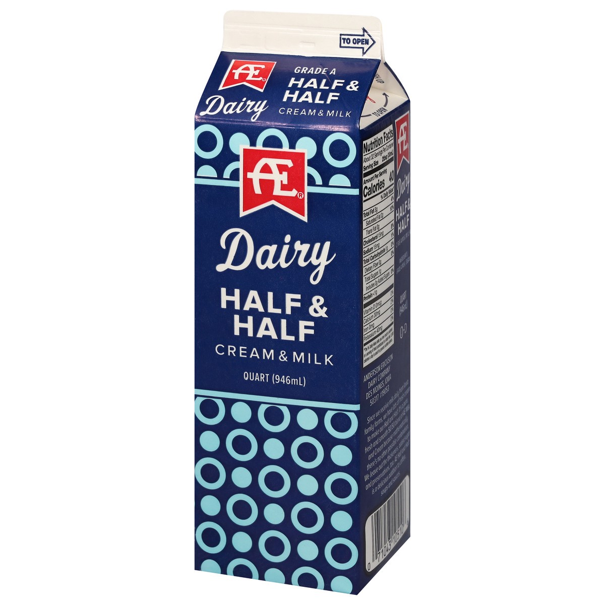 slide 4 of 9, Anderson Erickson Dairy Half & Half Half & Half 946 ml, 946 ml