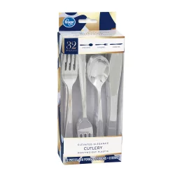 Kroger Elevated Elegance Heavyweight Plastic Cutlery Set Silver