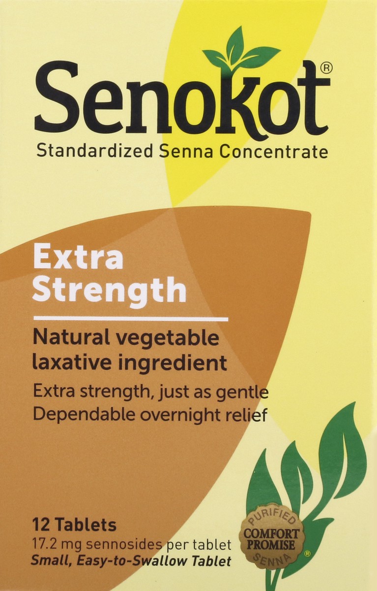 slide 7 of 9, Senokot Laxative, Extra Strength, Tablets, 12 ct