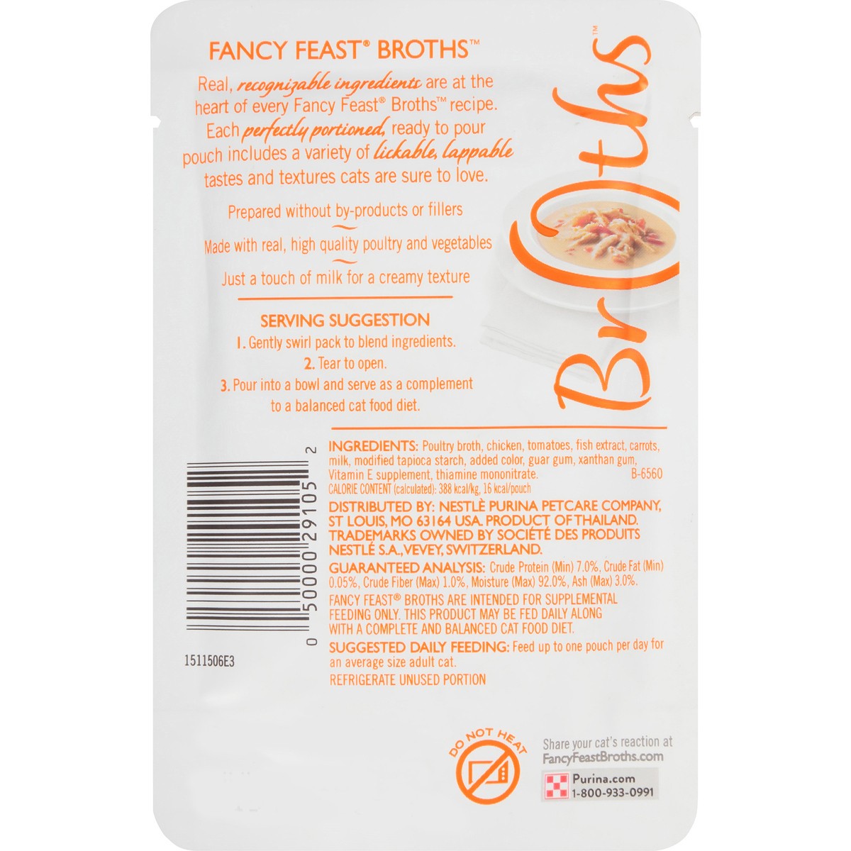 slide 3 of 7, Fancy Feast Purina Fancy Feast Broths Creamy with Chicken & Vegetables Gourmet Cat Complement, 1.4 oz