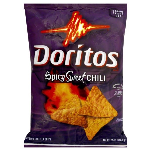 slide 1 of 1, Doritos Tortilla Chips, Spicy Sweet Chili Flavored, 12 oz