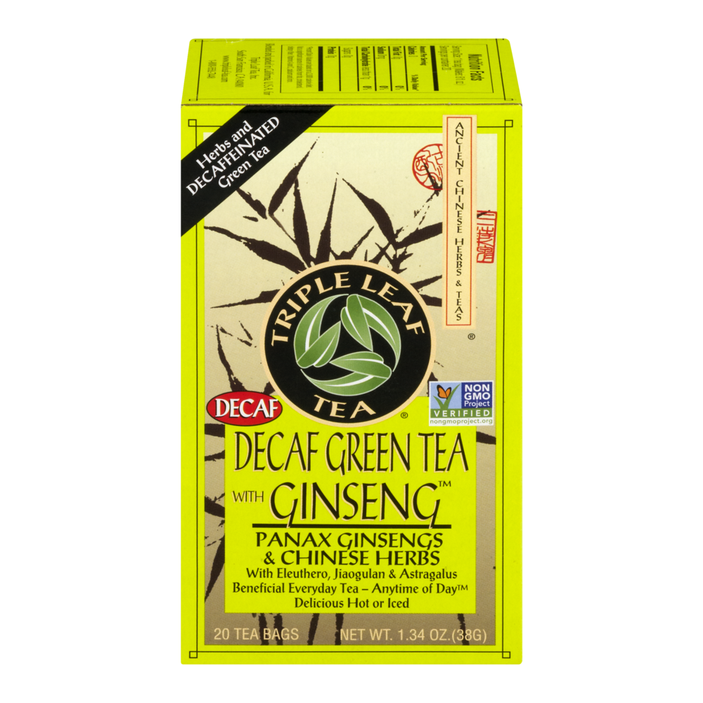 slide 1 of 5, Triple Leaf Tea Green Ginseng Decaf - 20 ct, 20 ct