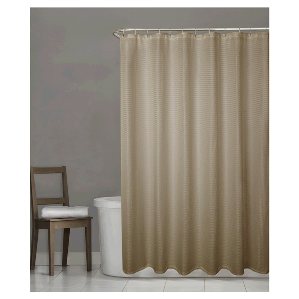 slide 1 of 1, Room & Retreat Stevenson Fabric Shower Curtain, Tan, 1 ct
