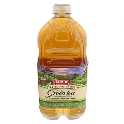 slide 1 of 1, H-E-B Green Tea With Ginseng and Honey, 64 oz