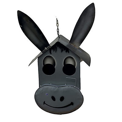 slide 1 of 1, Creative Decor Sourcing Metal Hanging Donkey Face Bird House, 11 in