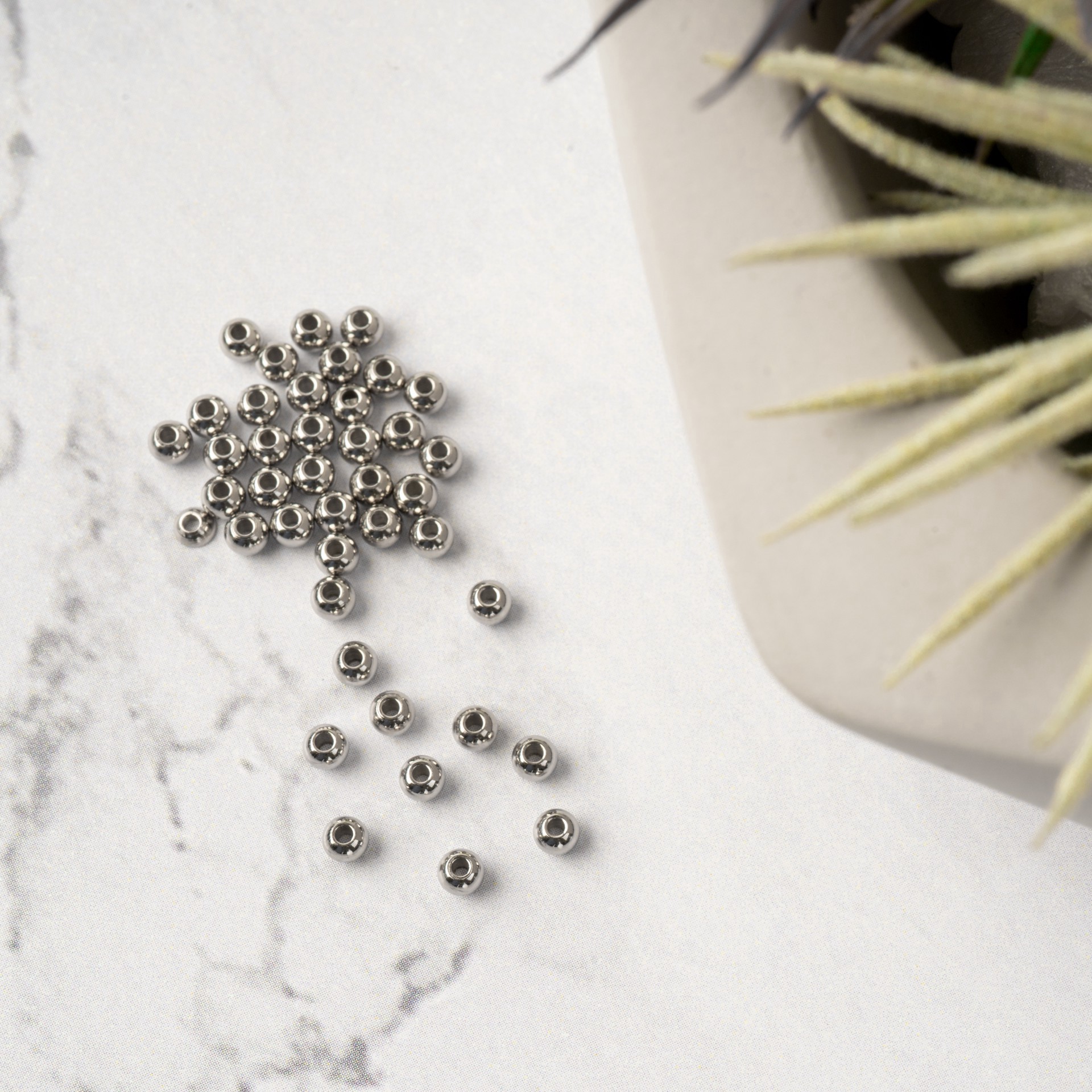 slide 3 of 3, 3mm Metal Spacer Beads, 40ct. By Bead Landing, 3 mm