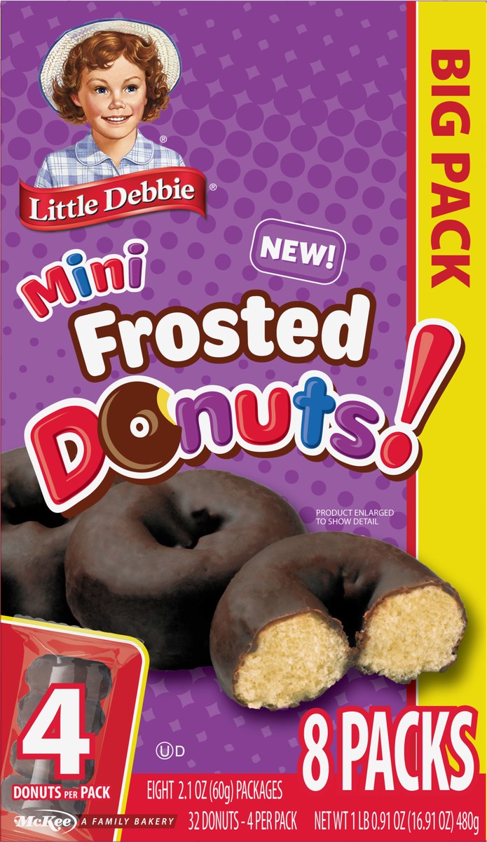 slide 7 of 12, Little Debbie Snack Cakes, Little Debbie Big Pack Mini Donuts (Frosted), 8 ct