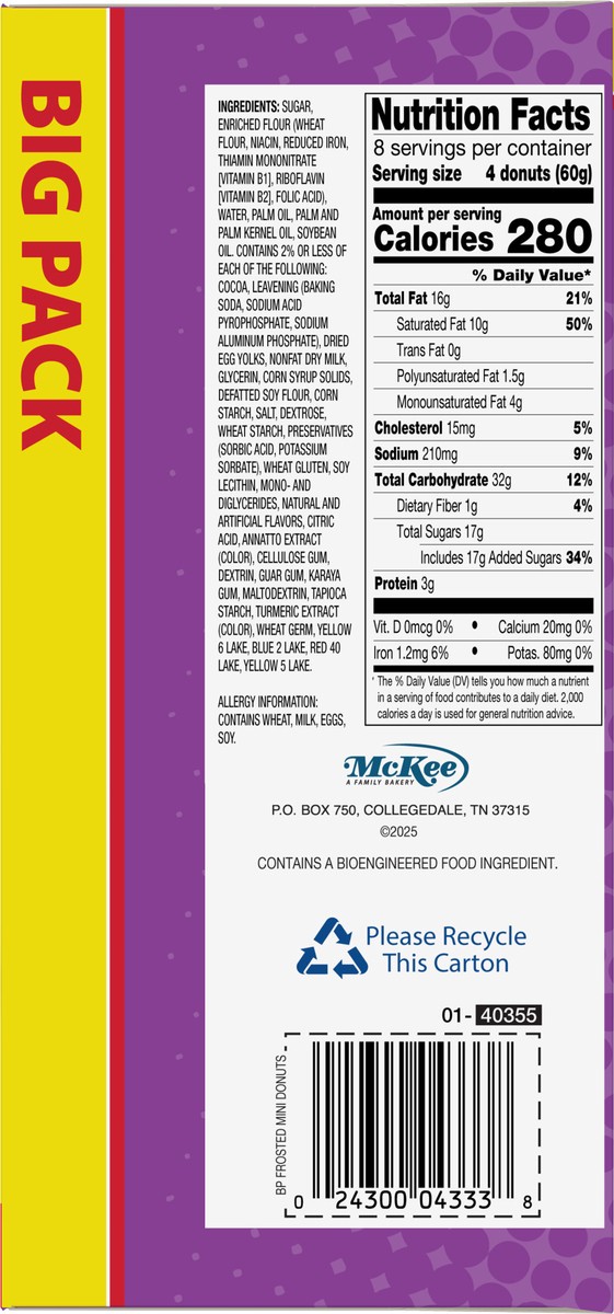 slide 8 of 12, Little Debbie Snack Cakes, Little Debbie Big Pack Mini Donuts (Frosted), 8 ct