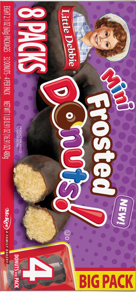 slide 6 of 12, Little Debbie Snack Cakes, Little Debbie Big Pack Mini Donuts (Frosted), 8 ct