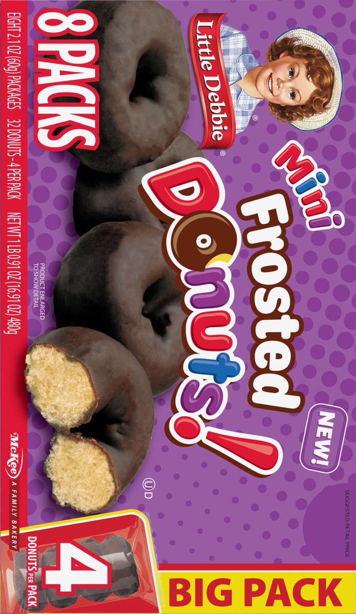 slide 2 of 12, Little Debbie Snack Cakes, Little Debbie Big Pack Mini Donuts (Frosted), 8 ct