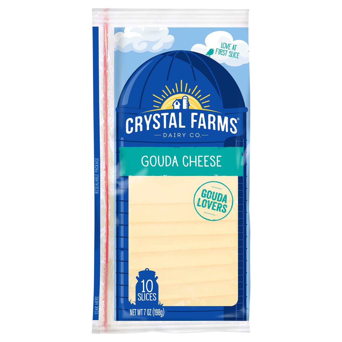 slide 1 of 6, Crystal Farms Deli Cheese Slices - Gouda, 7 oz