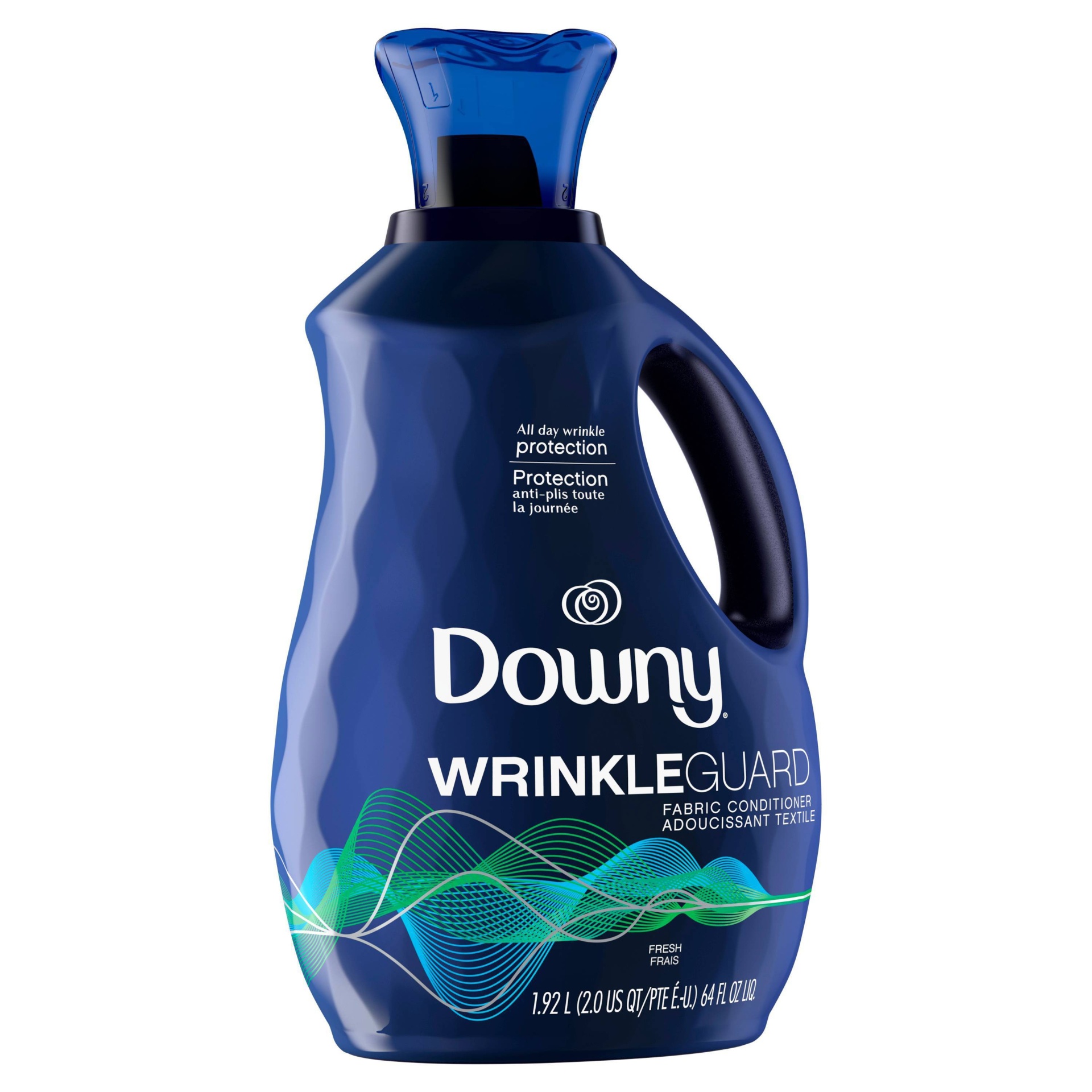 slide 1 of 1, Downy Wrinkle Guard Liquid Fabric Softener and Conditioner - Fresh, 64 fl oz