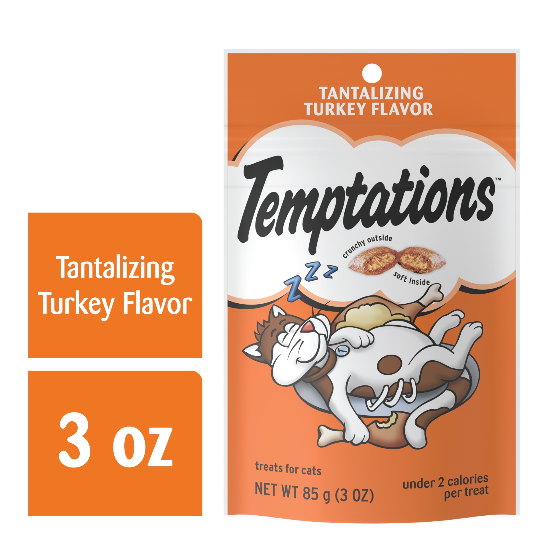 slide 6 of 7, Temptations Classic Crunchy And Soft Cat Treats Tantalizing Turkey Flavor, 3 oz