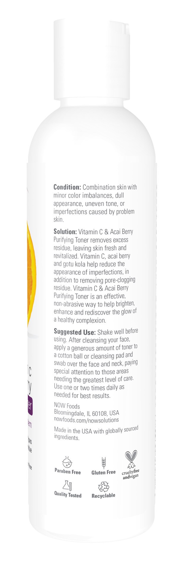 slide 3 of 5, NOW Solutions Vitamin C & Acai Berry Purifying Toner - 8 fl. oz., 8 fl oz