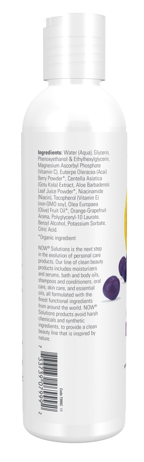 slide 5 of 5, NOW Solutions Vitamin C & Acai Berry Purifying Toner - 8 fl. oz., 8 fl oz