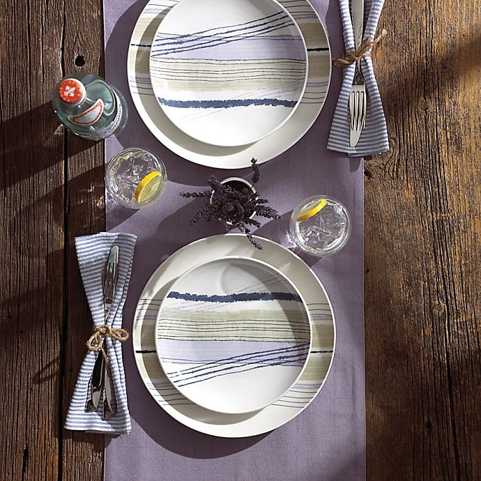 slide 4 of 4, Lenox Woven Stripes Lavender Dinnerware Set, 16 ct