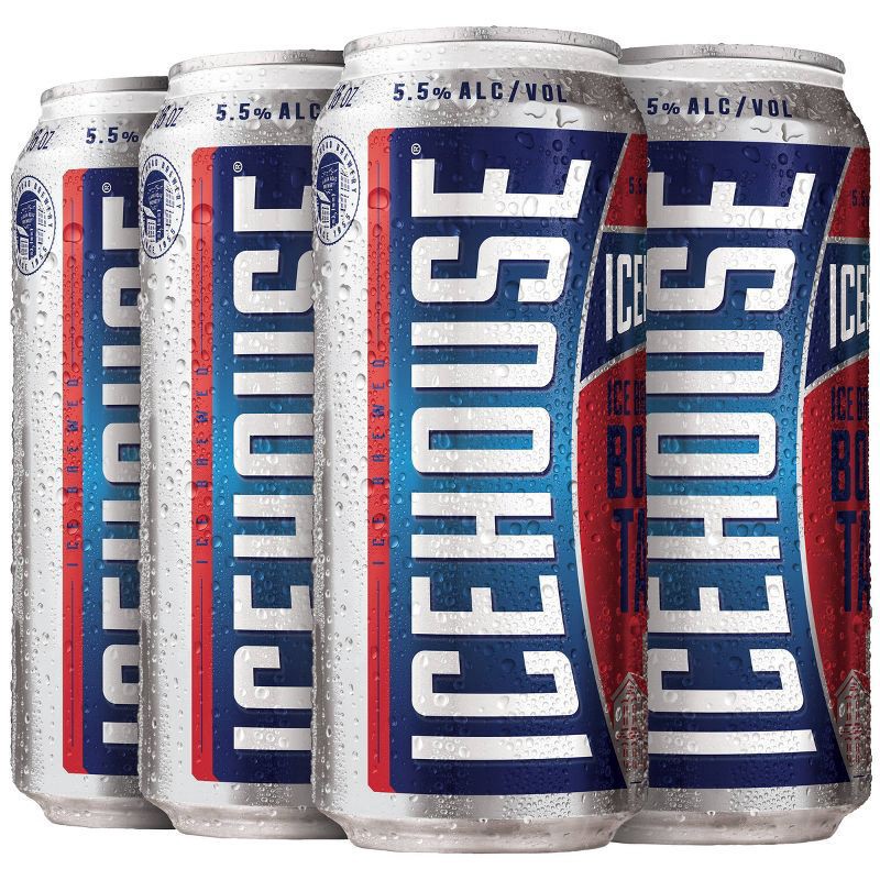 slide 1 of 1, Icehouse Beer, American Lager, 6 Pack, 16 fl. oz. Cans, 5.5% ABV, 16 fl oz
