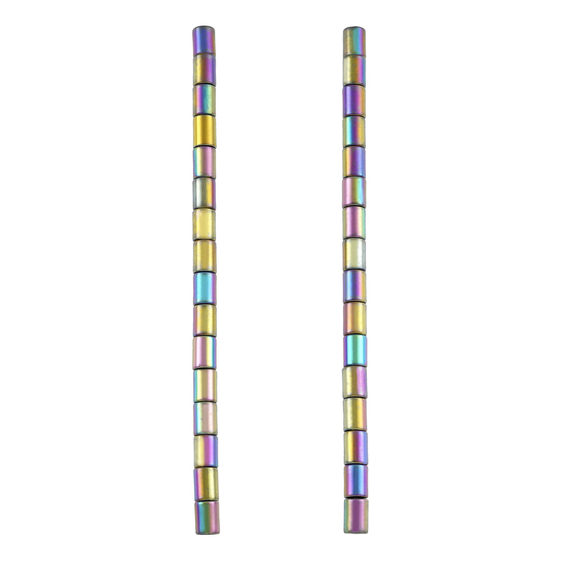 slide 3 of 3, Rainbow Reconstituted Hematite Tube Beads, 8mm By Bead Landing, 8mm