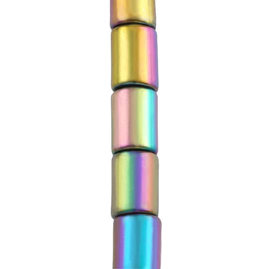 slide 1 of 3, Rainbow Reconstituted Hematite Tube Beads, 8mm By Bead Landing, 8mm