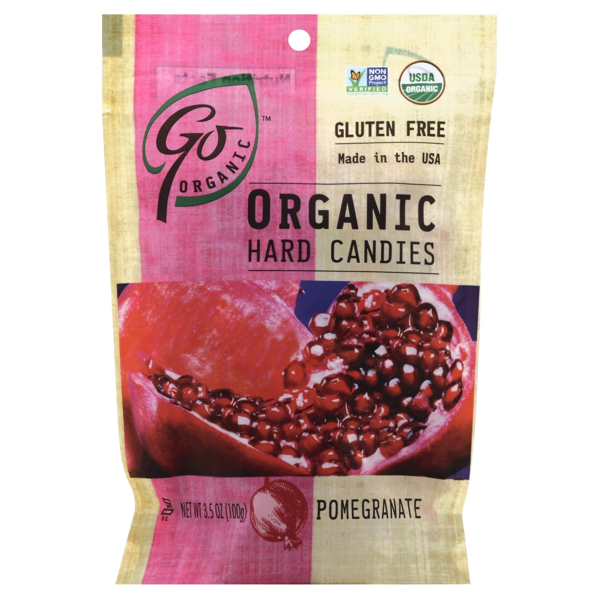 slide 1 of 1, GoOrganic Organic Pomegranate Hard Candies, 3.5 oz