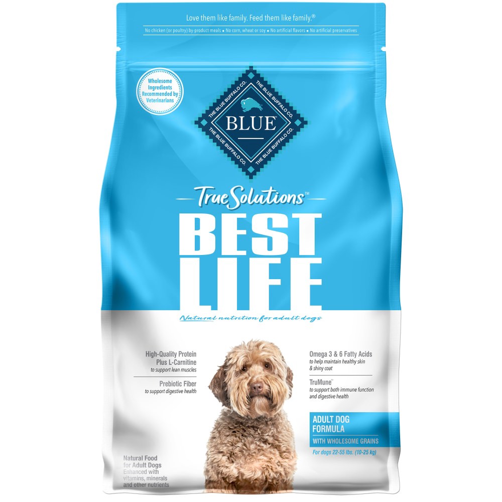 slide 1 of 6, Blue Buffalo Blue True Solutions Best Life Adult Dog Food, Chicken, 4 lb