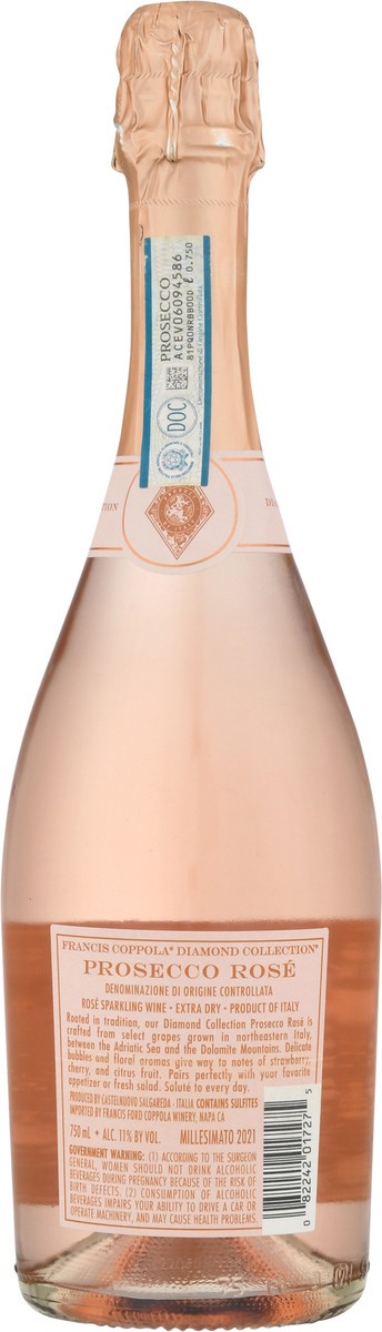 slide 7 of 9, Francis Coppola Prosecco Rose Sparkling Wine, Italy, 750mL, 11% ABV, 750 ml