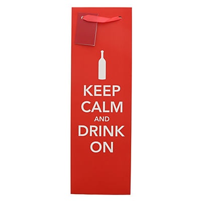 slide 1 of 1, true Keep Calm & Drink On Wine Bag, 1 ct