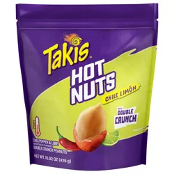 Takis Hot Nuts Medium Chile Limon Double Crunch Peanuts 15.02 oz