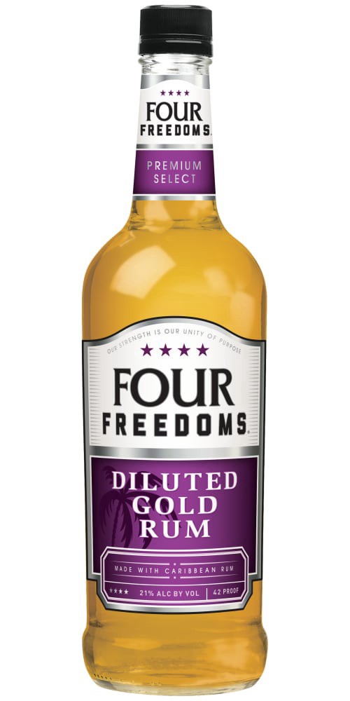slide 1 of 2, Four Freedoms® Diluted Gold Dark Rum, 750 ml