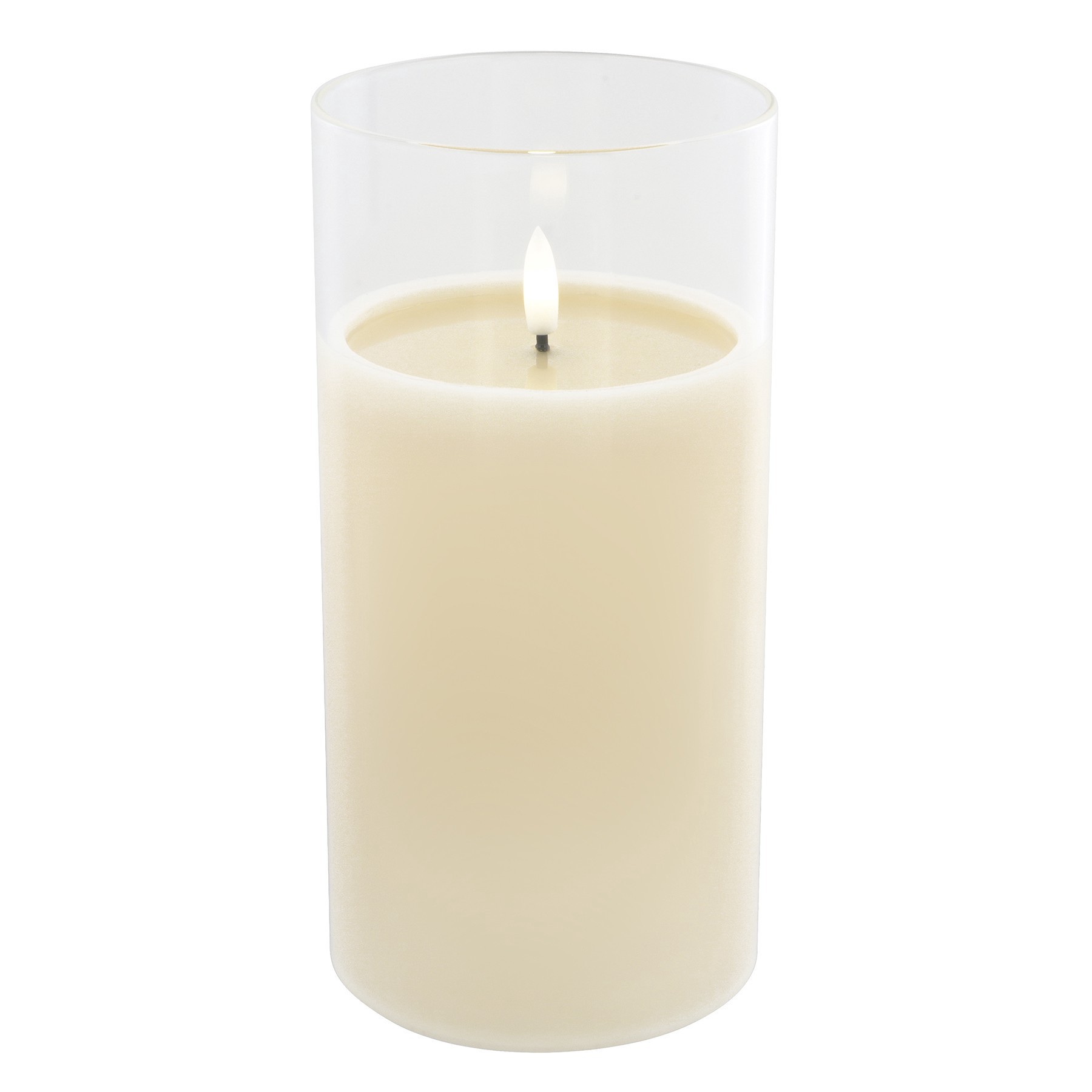 slide 2 of 2, 8" Led Glass Wax Flickering Candle By Ashland, 4 in x 8 in